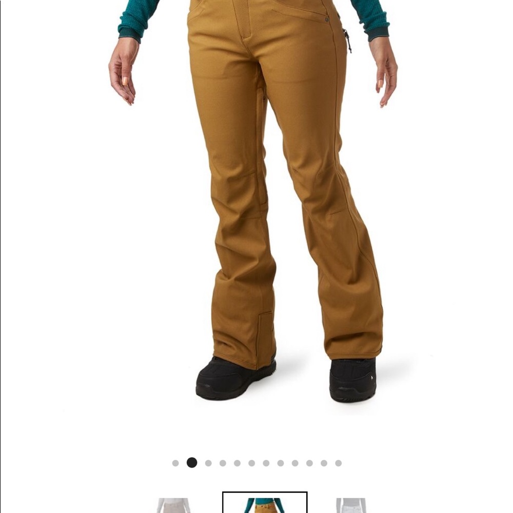 ISO BURTON SNOW PANTS IN ORANGE/TAN/BEIGE/YELOW